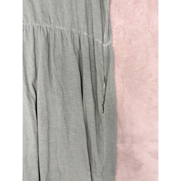 Peruvian Connection Sage Green Pima Knit Playa Shirt Dress Pockets Size XL - Picture 2 of 11